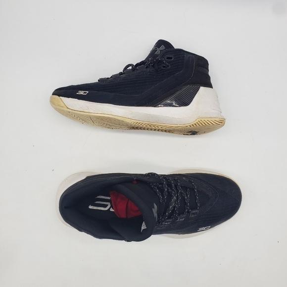 UNDER ARMOUR CURRY 3 Basketball Sneakers Size 7 Youth Shoes Black - Picture 4 of 11